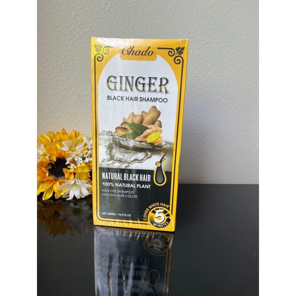 Chado Ginger Natural Black Hair Dye Shampoo 500ml
